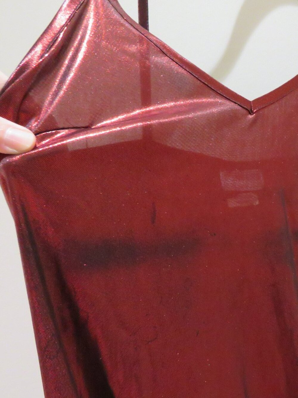 VINTAGE BONKERS USA Red Metallic Maxi Slip Dress Medium 90s Party Friends - Picture 5 of 15